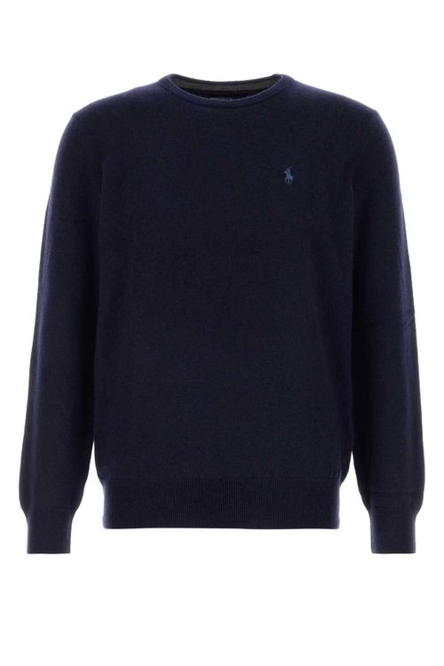 Wool Crew-Neck Sweater — Navy