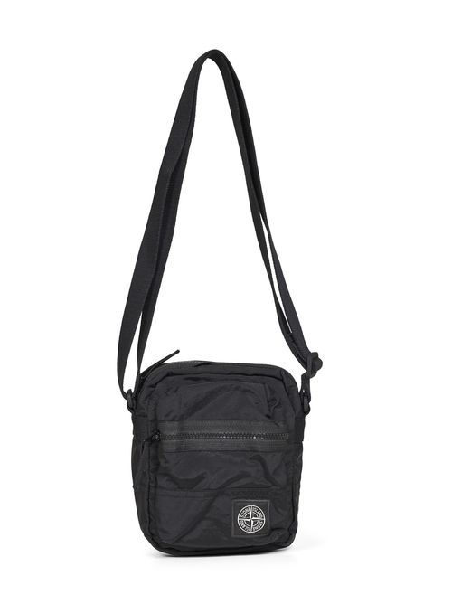 Coated Nylon Crossbody Bag — Black