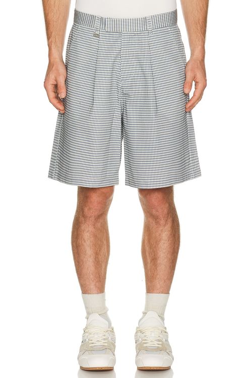Metalwood Studio Trophy Short in Plaid - Grey. 32 also