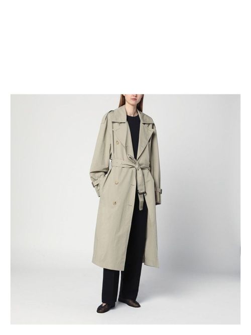 Toteme Women's Double-Breasted Trench In Cotton Blend in Beige | Size 38 | 252 Color WRO0197FB0410