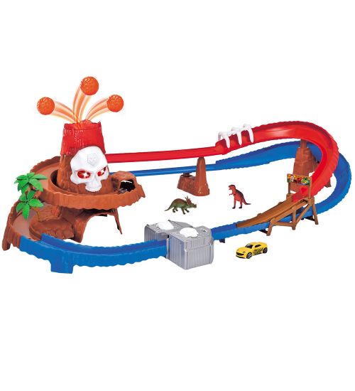 Dickie Toys Car Track w. Car - Skull Vulcano Track Set - Light/S - Dickie Toys - OneSize - Car Track