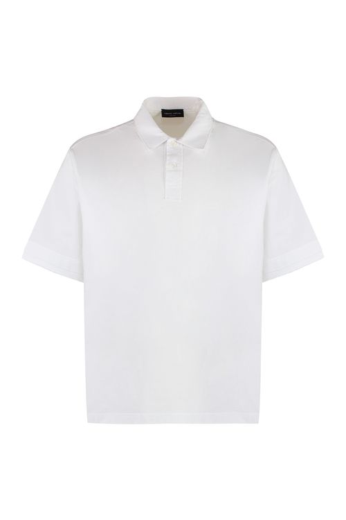 Men's Short Sleeve Cotton Polo Shirt with Side Slits