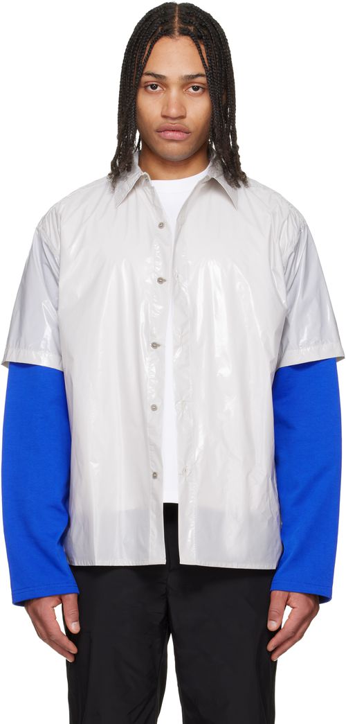 Gray Gloss Short-Sleeve Shirt