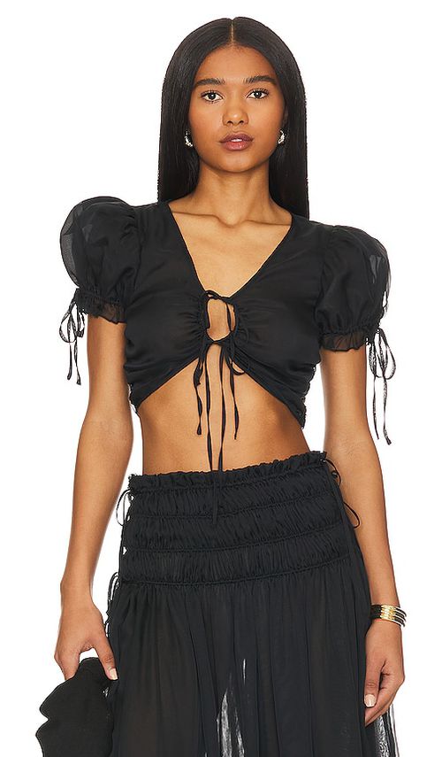 LPA Ophelia Tie Front Top in Black. -  XXS also in L, M, S