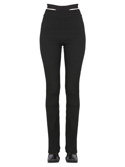 Andreadamo Ribbed Trousers With Cut Out Belt