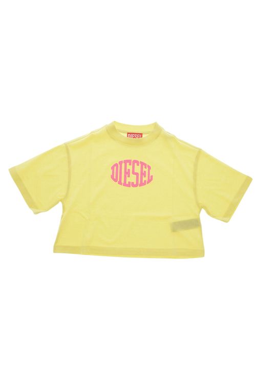 Girls Yellow Boxy Logo T-Shirt