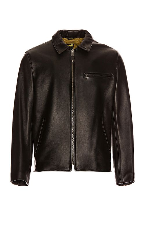 Schott Collar Lamb Leather Jacket in Black. - XL/1X also in L