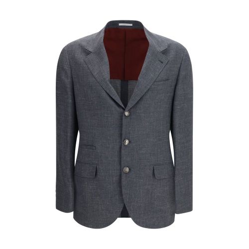 Deconstructed Wool Blend Blazer — Gray