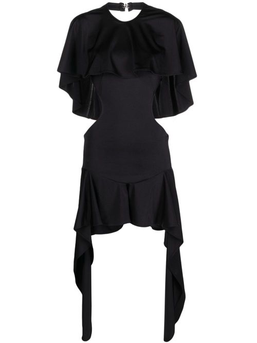 Airi cape-effect cut-out minidress - Black