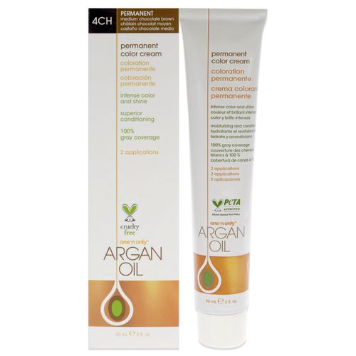 Argan Oil Permanent Color Cream - 4CH Medium Chocolate Brown by for Unisex - 3 oz Hair Color