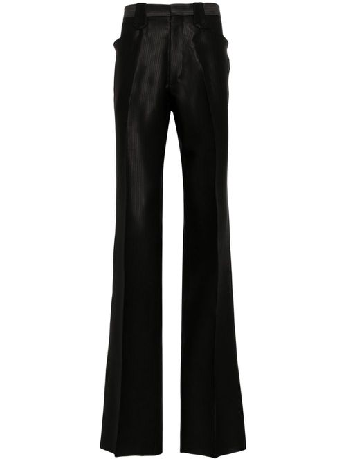 Herringbone straight-leg trousers - Black