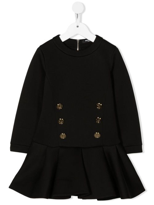 Round neck casual dress - Black