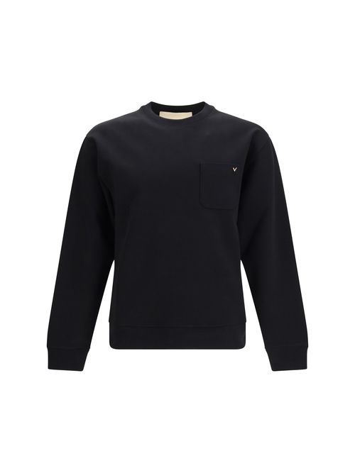 Cotton Jersey Crewneck Sweatshirt — Black