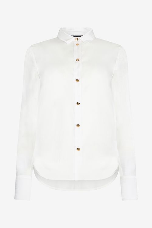 White Shirt With Gold Buttons