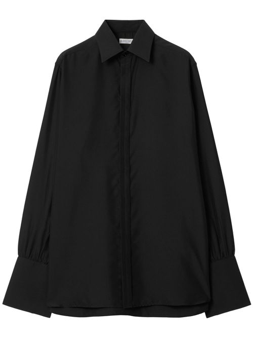 Long-sleeve silk shirt - Black