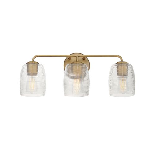 Natural Aged Brass Bathroom Vanity Light from the Honey Collection