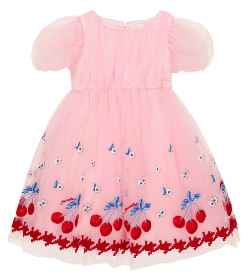 Monnalisa Embroidered tulle dress