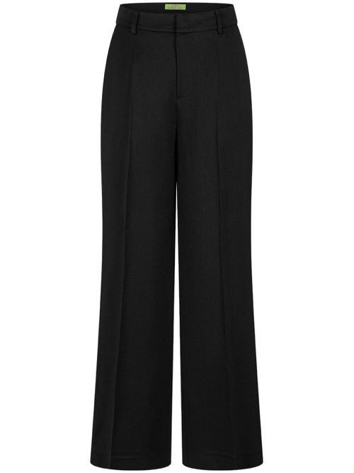 Silk straight-leg trousers - Black