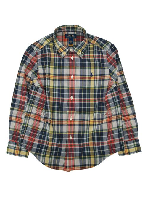 Plaid Cotton Shirt — Navy