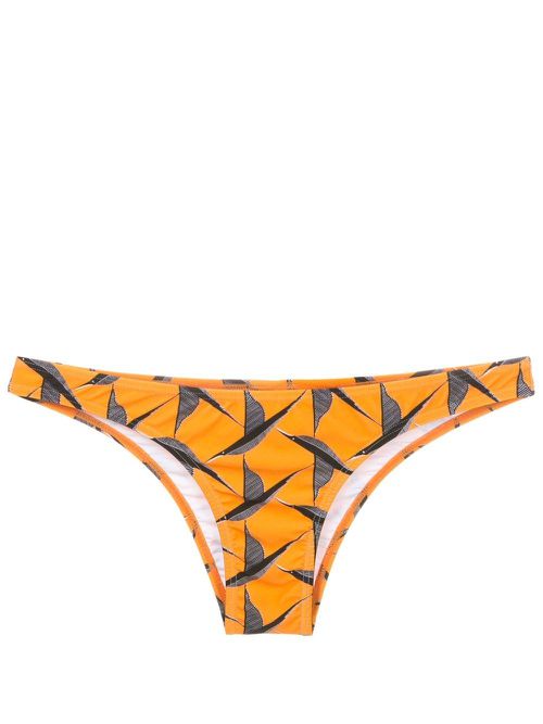 Poipu bird-print bikini bottom - Orange