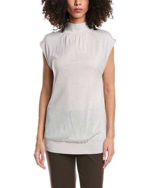 Mock Neck Wool Shell