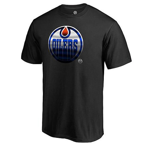 Men's Fanatics Edmonton Oilers Black Midnight Mascot T-Shirt - Size Large