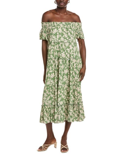 Printed Floral Midi Dress
