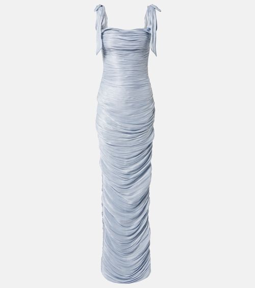 Pleated taffeta gown