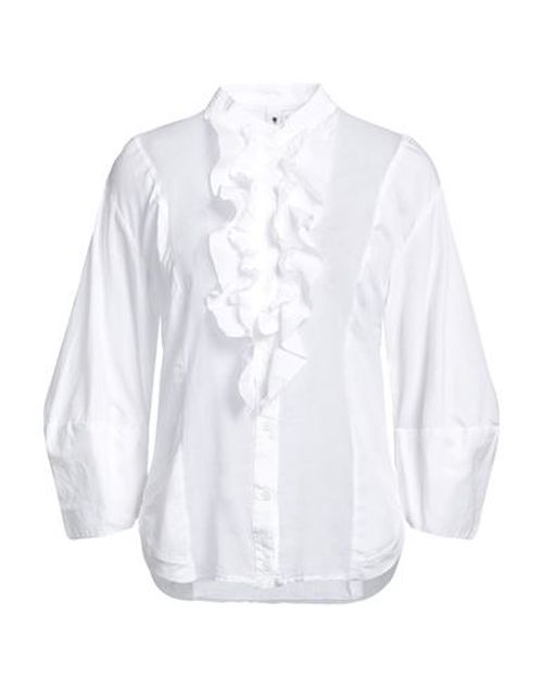 Woman Shirt White Size L Cotton, Rubber