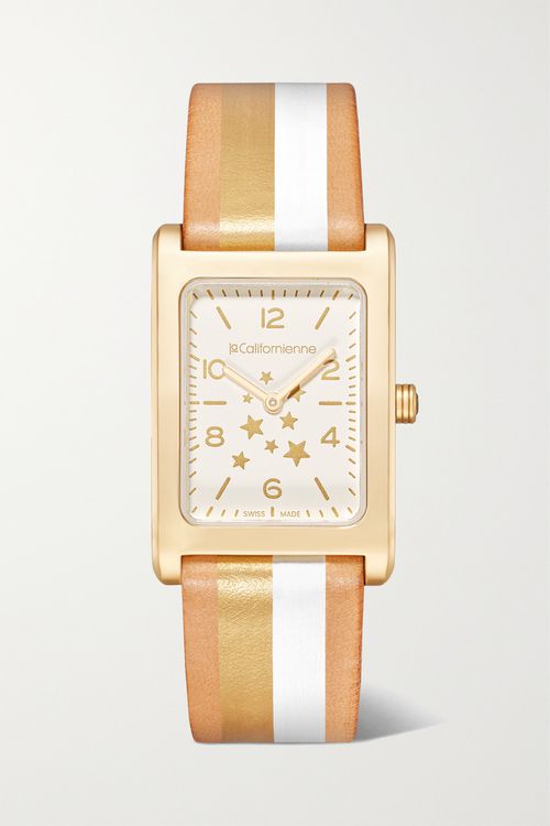 Daybreak 24mm Gold-plated Striped Leather Watch - One size