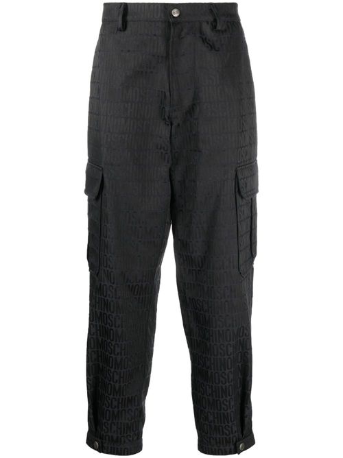 Logo-print cargo trousers - Black