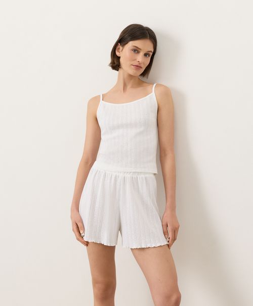 Women's White Pointelle Cami