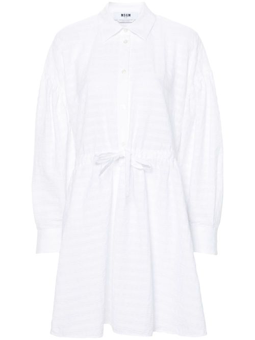 Seersucker mini dress - White