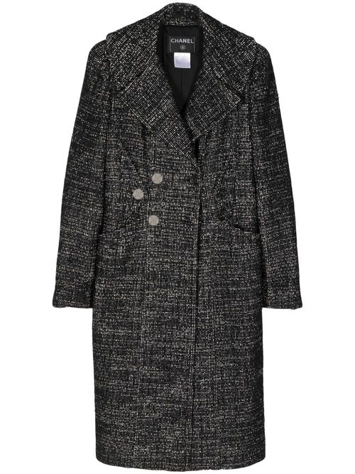 2000 double-breasted coat - Black