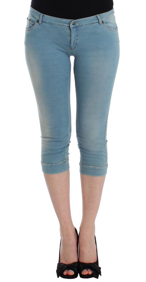 Cropped Denim Capri Jeans — Blue