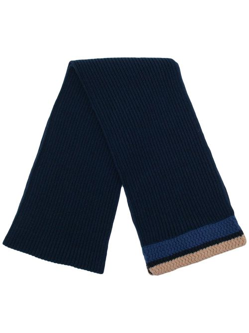 Tipped wool-cashmere scarf - Blue