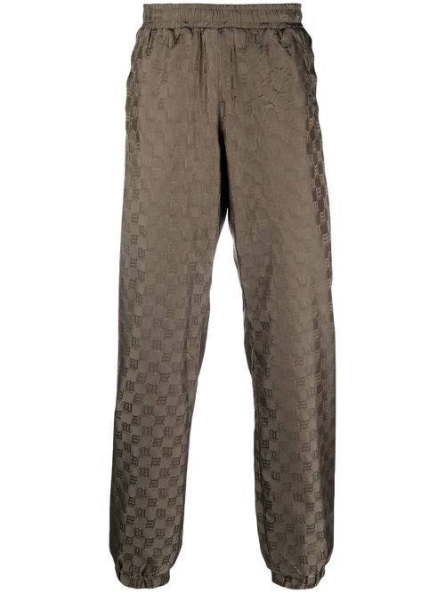 Monogram-pattern trackpants - Green