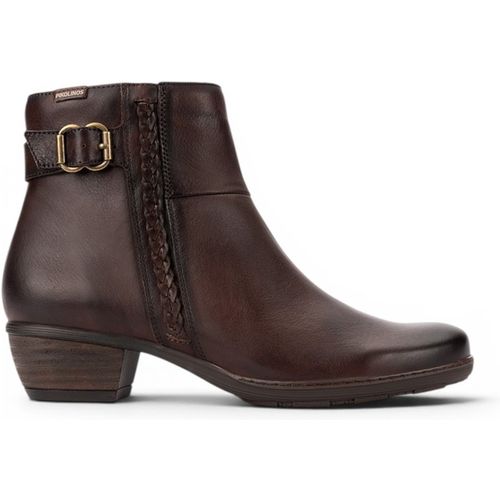 Pikolinos Womens Caoba Red Leather Heel Ankle Boots - Utie