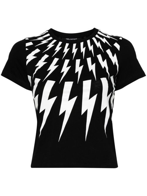 Fair Isle Thunderbolt print T-shirt - Black