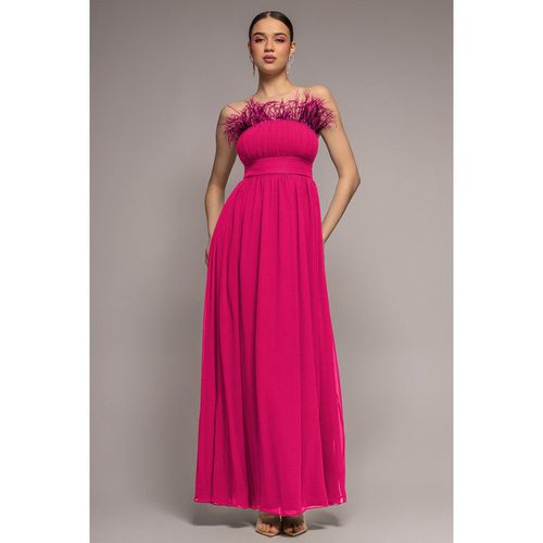 Goddiva Bridesmaids Chiffon Maxi Dress - Hot Pink