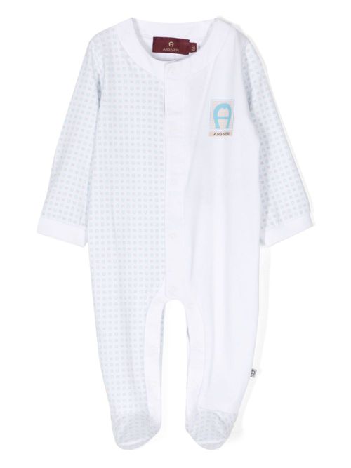 Logo-print Pima cotton pyjamas - White