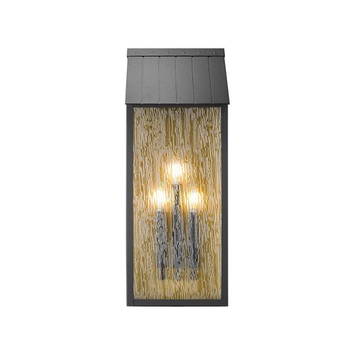 Black, Brass Outdoor Wall Sconce from the Point Collection