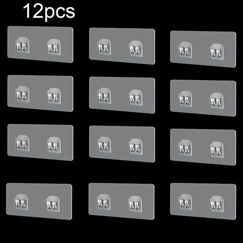 TEMU Storage Rack Hook Self Adhesive Transparent Hook Strong And Traceless Bathroom Storage Set, Utility Hook