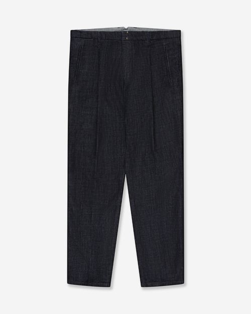 Tapered fit stretch denim trousers dark blue