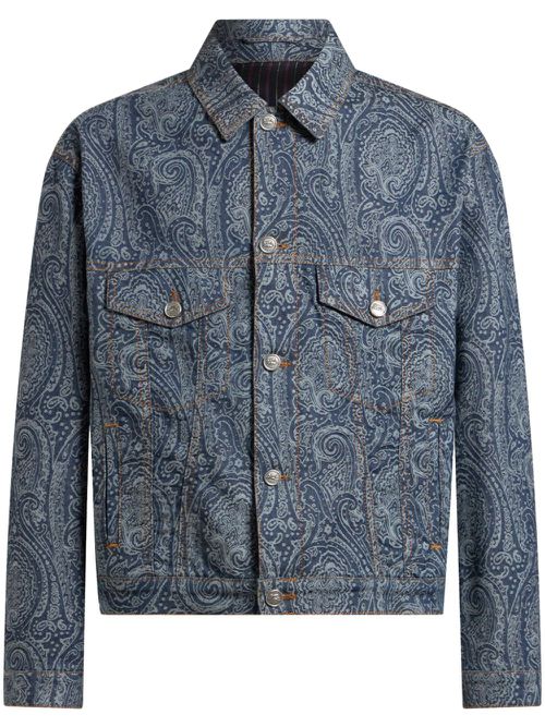 Paisley denim jacket - Blue