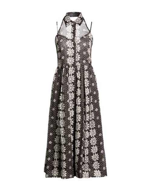 Woman Midi dress Black Size 2 Ramie