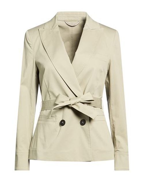 Woman Blazer Sage green Size 4 Cotton, Elastane