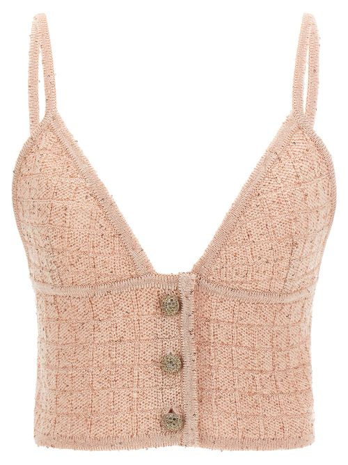 Micro Sequin Knit Tank Top — Pink