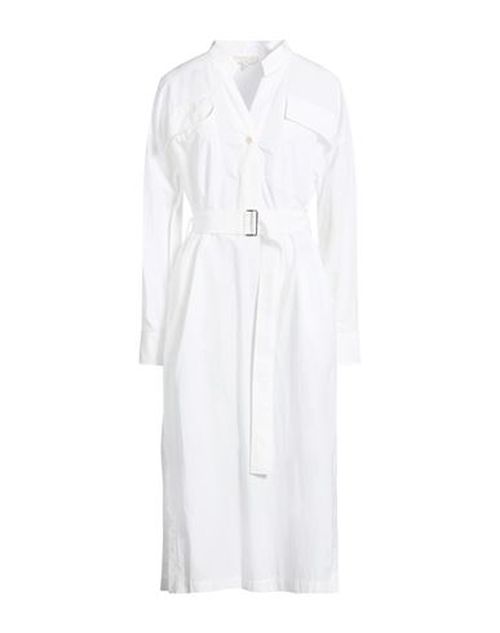 Woman Midi dress White Size 6 Cotton, Polyester