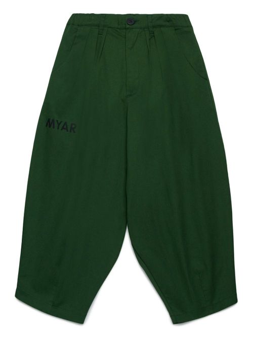 MYAR KIDS pleat-detail trousers - Green
